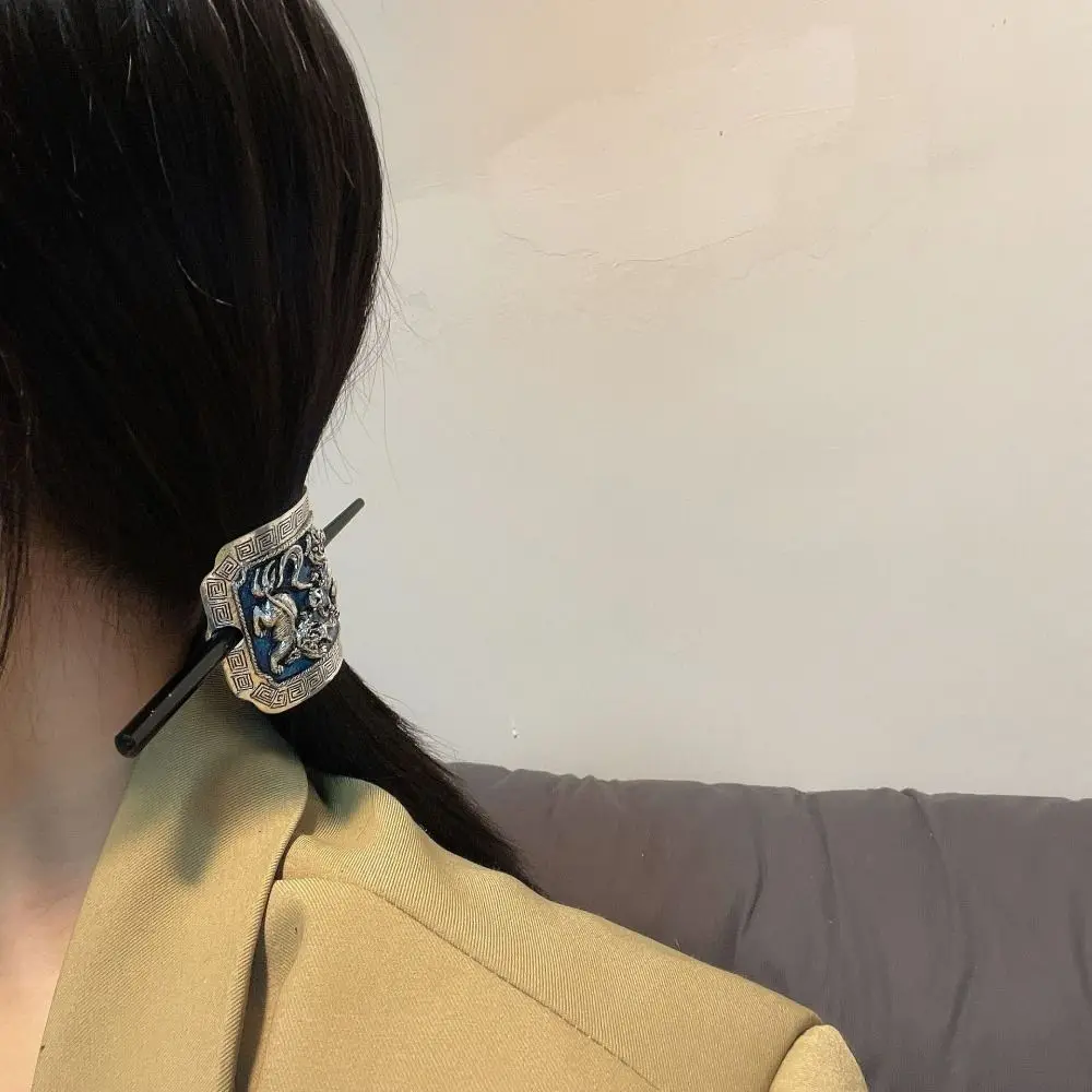 Этнический стиль ретро эмалированная заколка для волос лев новые палочки в