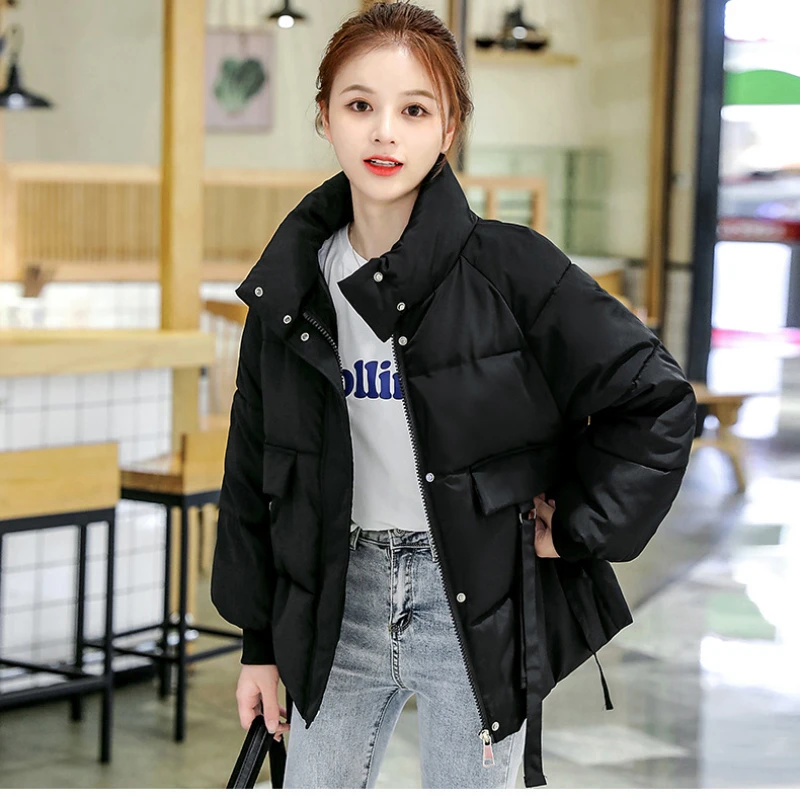 Winter New Women Short Cotton Coats Cotton Jacket Students Stand Collar Loose Woman Cotton Coat Fashion Warm Thickened Coat