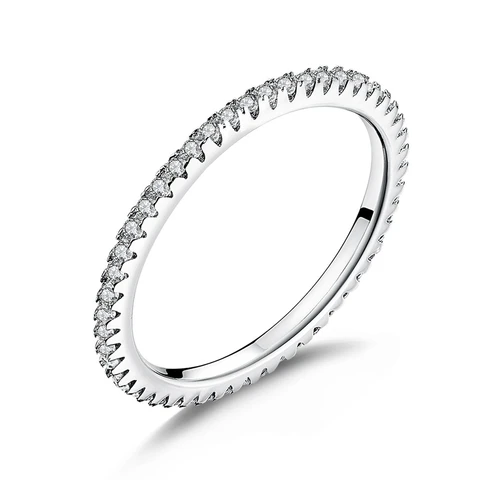 Женское кольцо bamoer из стерлингового серебра 925 пробы с разноцветным цирконием, модные ослепительные кольца с камнями, ювелирные изделия в подарок
