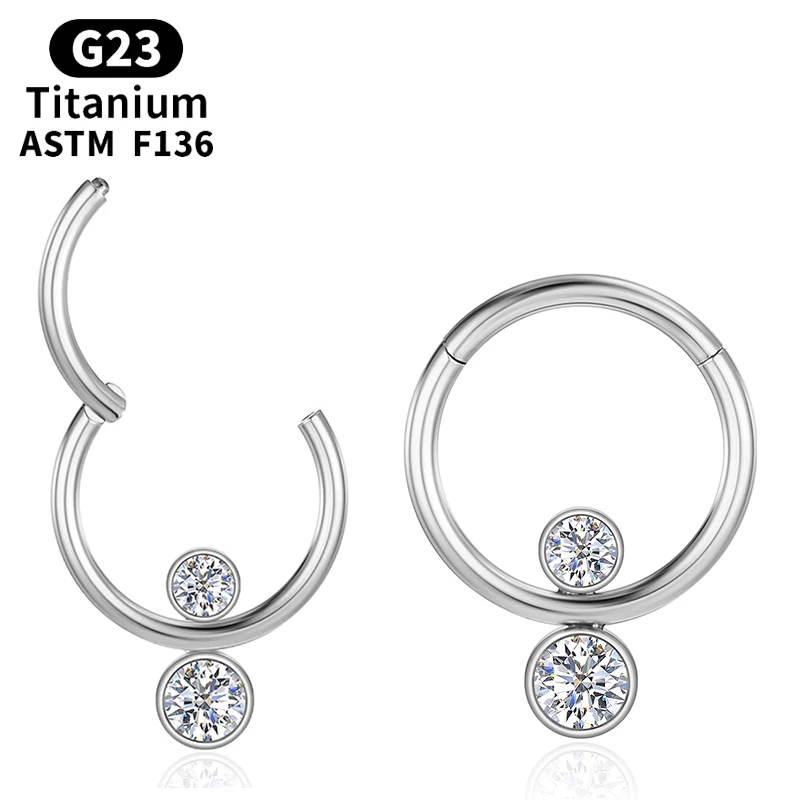 

Piercing Clicker Nose Ring Septum G23 Titanium Daith Helix Tragus Zircon Hoop Cartilage Body Jewelry Earrings Women Accessories