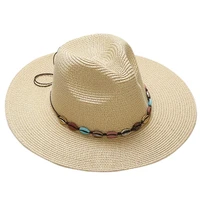 summer straw fedora hat for women panama beach hat bucket sun hats female wide brim uv protection cap chapeau femme dropshipping
