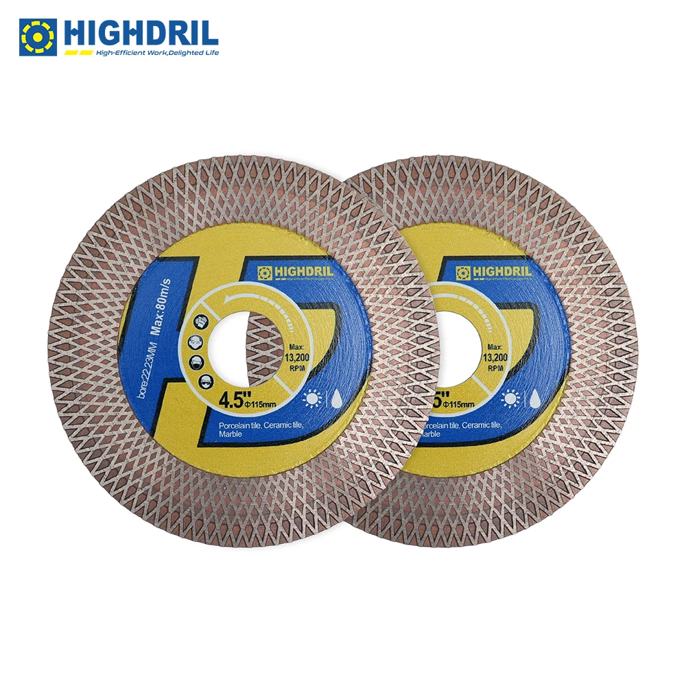 

HIGHDRIL 2pcs Diamond Hot Pressed Sintering Double-sides X Mesh Cutting Disc For Granite Quartz Ceramic Brick Milling Cutter