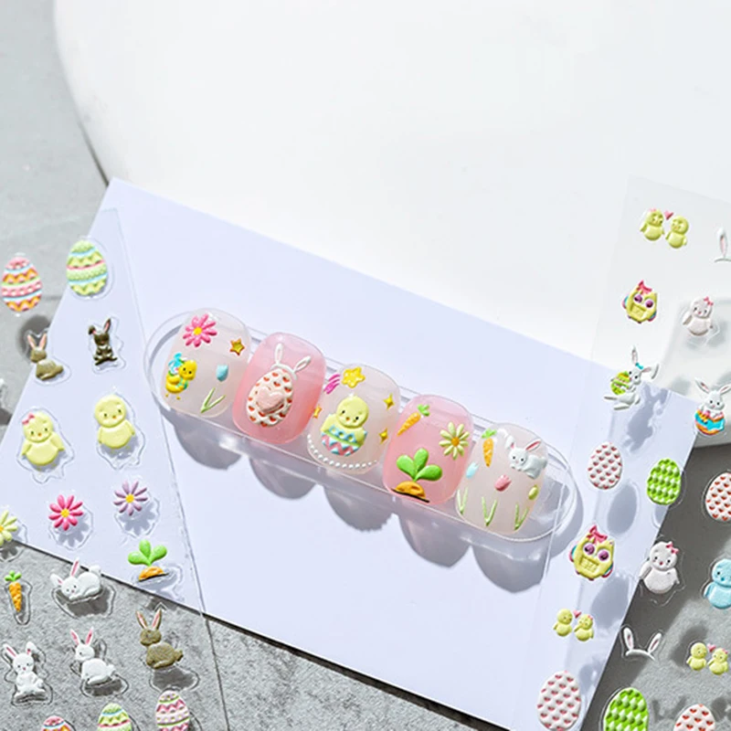 

Пасхальные серии наклеек для ногтей милый кролик цыпленок пасхальные яйца слайдеры наклейки для дизайна ногтей украшения DIY Дизайн Маникюр...
