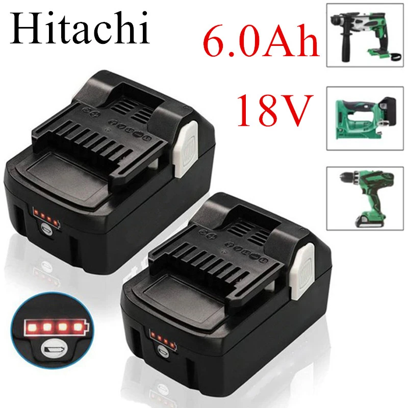 

High Capacity 6000mAh 18V Lithium Replacement Battery For Hitachi Power Tools Rechargeable BSL1830 BSL1840 DSL18DSAL BSL1815X