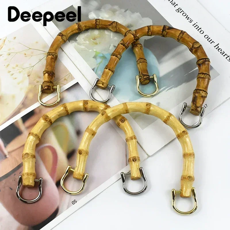 Фото 2/4 шт. Deepeel 12 см, ручки для сумки из натурального бамбука для женщин, сумка с ручкой, рамка для кошелька, сделай сам, сумки ручной работы, сменные аксессуары №1