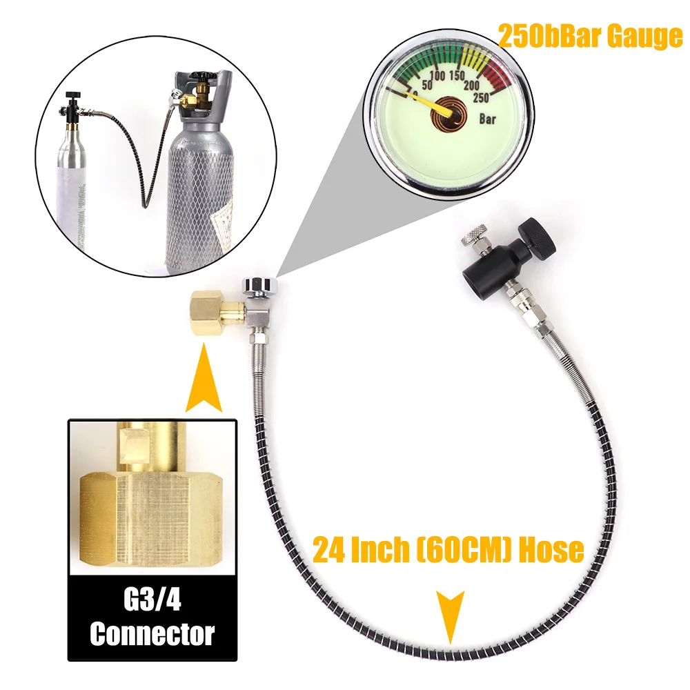Резервуар для цилиндра соды Co2 (стандартный тип резьбы), адаптер для заправки со стандартным комплектом, подходит для синего цилиндра SodaStream, фотоэлемент G3/4 CGA320