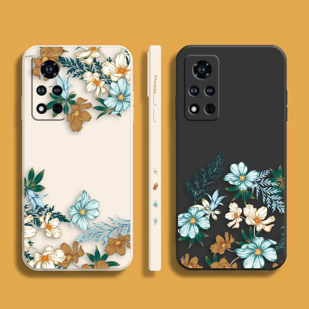 

Vintage Painted Flowers Phone Case For Honor MAGIC 3 4 5 Note 10 V10 V20 V30 V40 X10 X20 X30 X40 X40I PLAY 5T 6T PRO MAX 5G Case