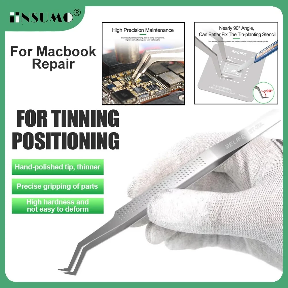 RELIFE ST-20L Пинцет для позиционирования чипа Macbook PCB Board штифты интегральных схем