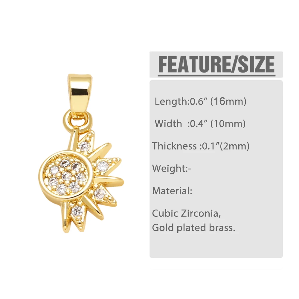 OCESRIO белые кристаллы маленькие звезды луна солнце шармы для браслета медное