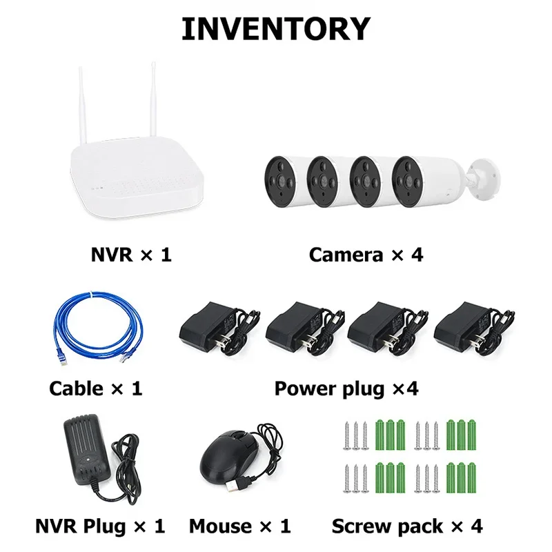 Комплект Wi-Fi для домашней системы безопасности комплект 8 каналов 2 МП/3 Мп с