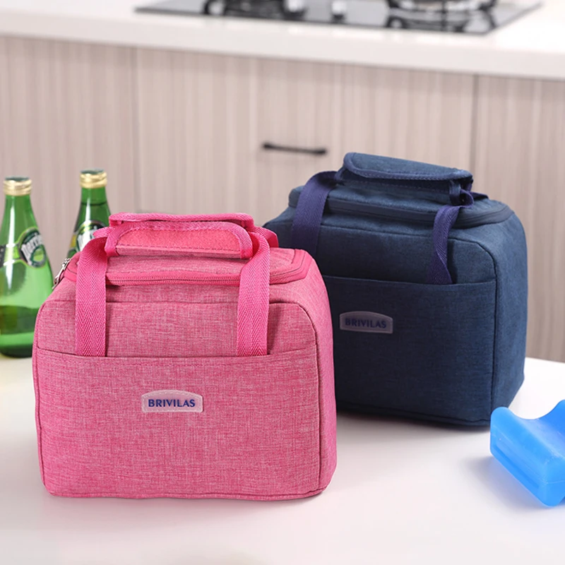 

New Portable Lunch Bag Thermal Insulated Lunch Box Tote Cooler Handbag Bento Pouch Dinner Container Outdoor Food Storage Bags
