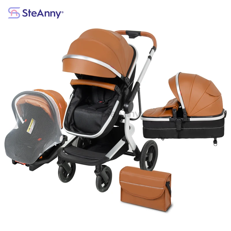 

Multifunction 5-IN-1 Baby Stroller Portable Pram High Landscape Infant Cart Luxury Baby Carriage With Car Seat Base Pushcar 2023