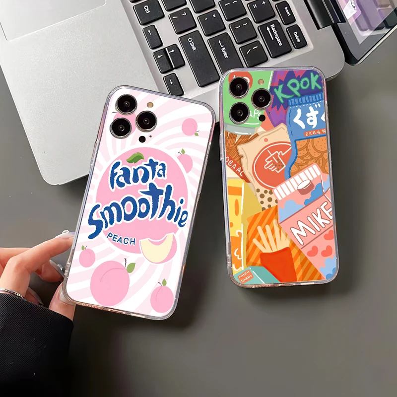 

Snack Cartoon for iPhone 11 Case iPhone 14 13 12 Pro Max 12 13 Mini X XR XS Max SE 6 7 8 Plus Coque Transparent Soft Etui