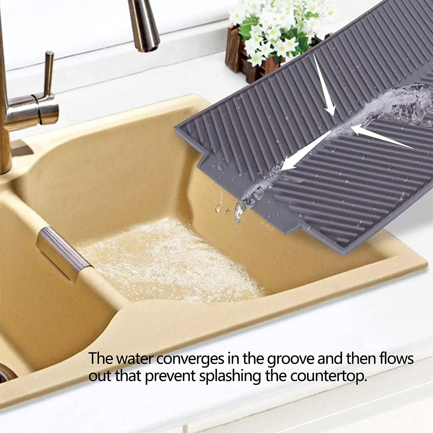 Большой силиконовый коврик для сушки посуды размер 43*33 см | Дом и сад