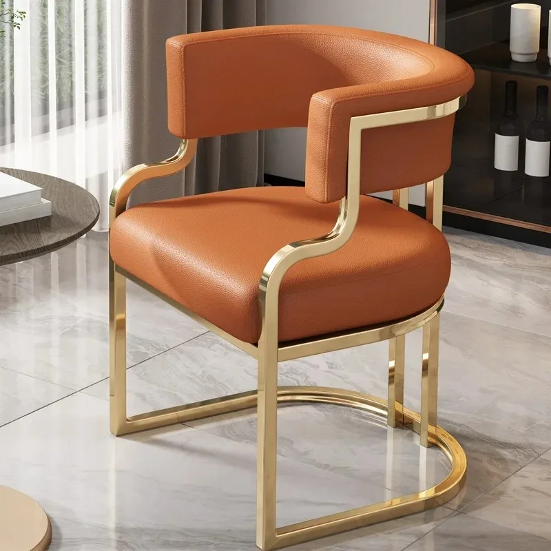 

Кожаное кресло для столовой, гостиной, бара, креативное кресло в скандинавском стиле для ресторана, современные стулья, мебель для улицы MZYYH