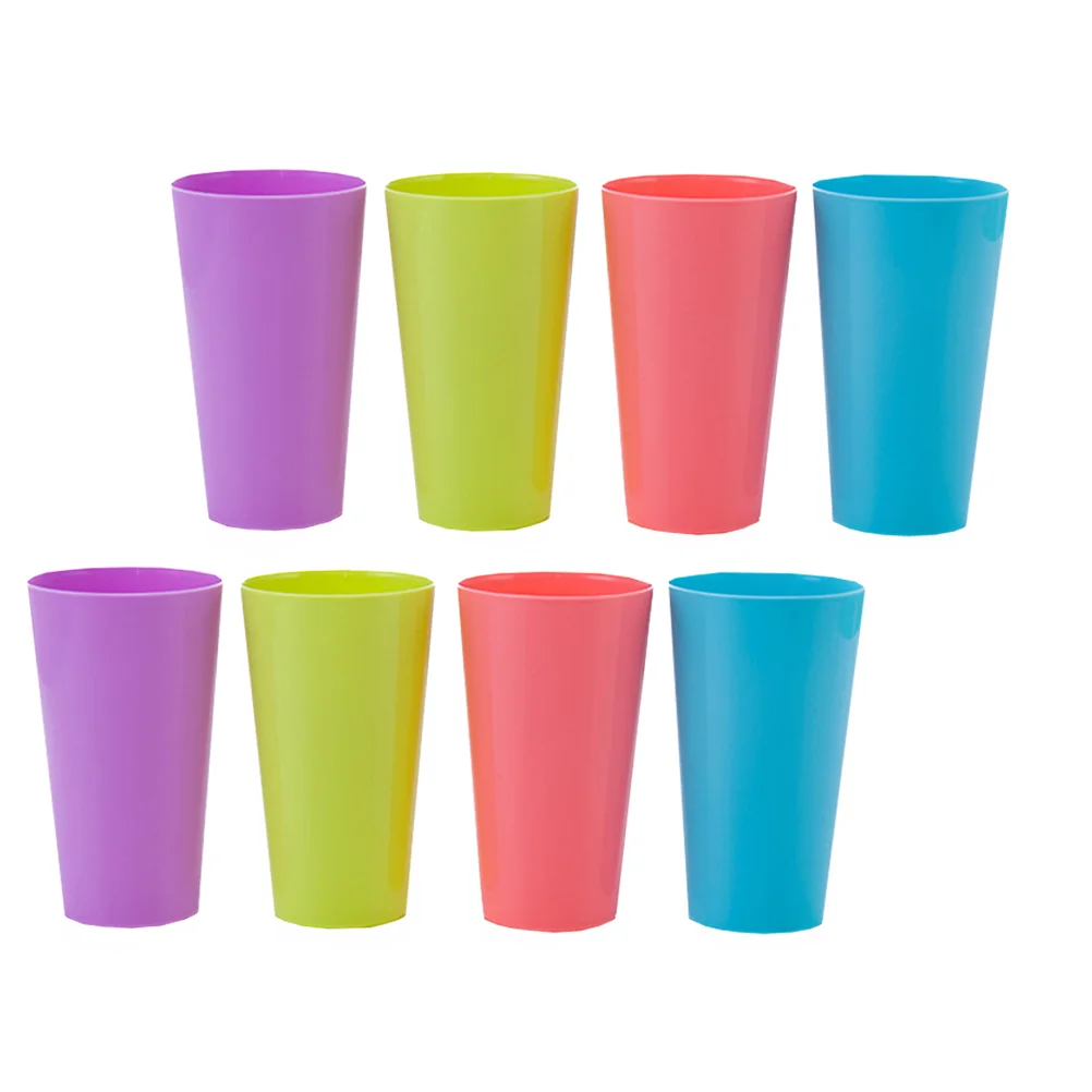 

8pcs Water Cups Colorful Unbreakable Beverage Tumblers Drinking Water Glasses Without Lid for Home Restaurant Christmas Party