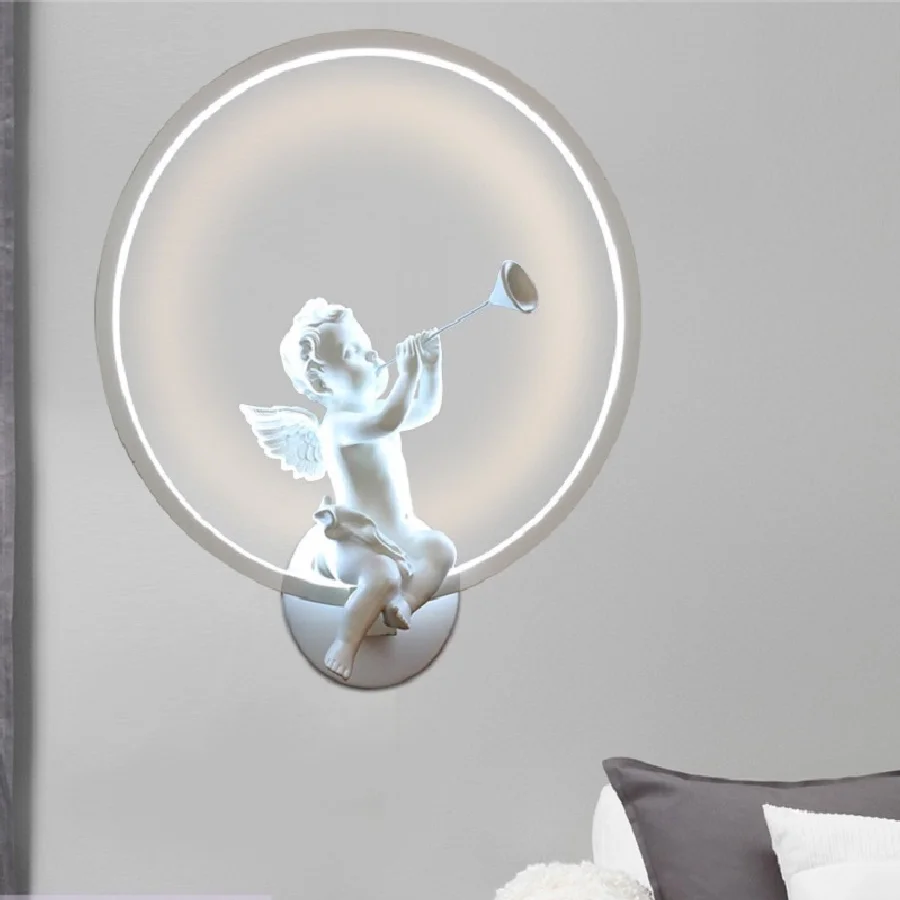 

Настенное бра LukLoy в американском стиле, Европейский настенный светильник в виде ангела, прикроватная лампа, декоративное освещение для гостиной, Кабинета