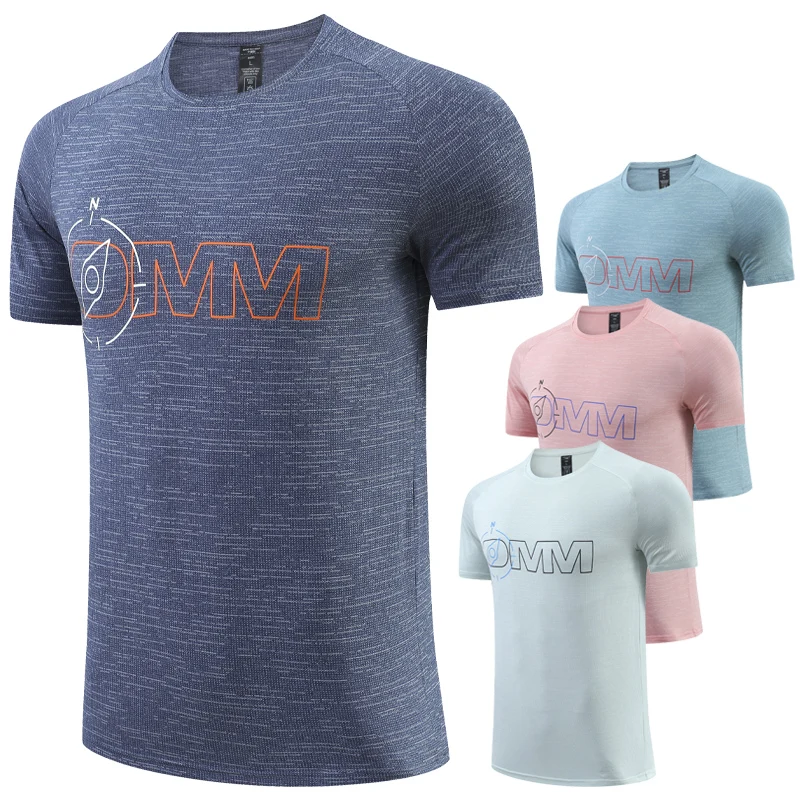 

Men Print Tshirts Running Quick Dry Breathable Short Sleeve Loose Gym Workout Tee Exercise Training Fashion Crossfit Shirts