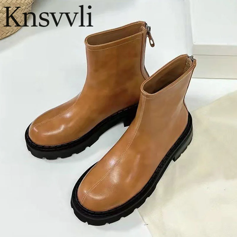 

Женские ботинки челси из натуральной кожи, на молнии, с толстой подошвой