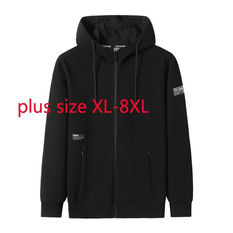 New Arrival Fashion Super Large Spring And Autumn Men Hooded Knitted Hoodies Casual Jacket Plus Size XL2XL3XL4XL 5XL 6XL 7XL 8XL
