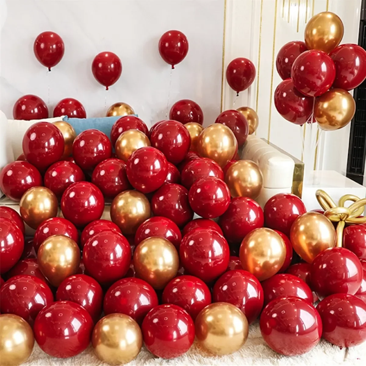 

NEW 40/20Pcs 10inch Pomegranate Red Confetti Latex Balloons Wedding Globos Birthday baby shower House New year party Decorations
