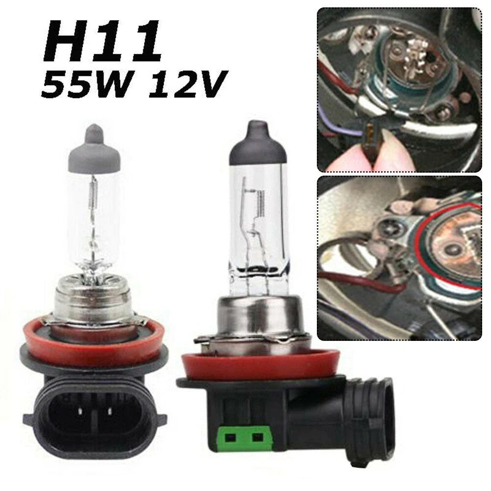 

2x H11 Halogen Car Headlight Auto Low-Beam Driving Light Bulbs Fog Lamp 55W 12V 4300K For Car Lights Bright Halogen Lamp Parts