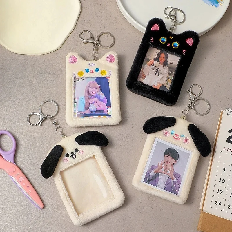

Korea Plush Photocard Holder Cartoon Cat Photo Protector Idol Kopo Photo Storage Photo Sleeves School Stationery