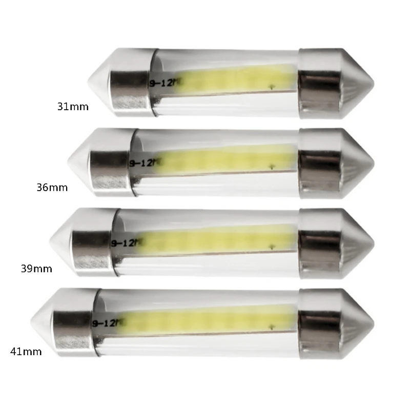 

Car Interior LED Festoon Dome 31mm 36mm 39mm 41mm C5W C10W Bulbs Reading License Plate Lamp 12V COB Bright Light 10pcs