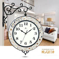 poniger rotating creative wall clock dual side watch luxury silent home interior corridor decorative horloge free shipping 802k