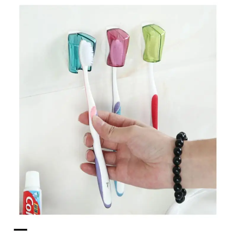

3 Piece/Set Suction Cup Toothbrush Holder Wall Mount Rack Bathroom Product Toothbrush Cover Storage Bathroom Accessories