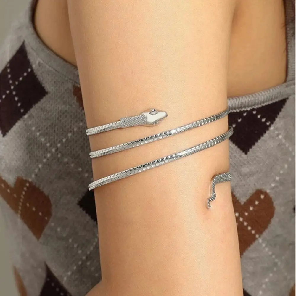 

New Retro Alloy Hollow Arm Chain Geometric Hollow Pattern Arm Ring For Women Adjustable Armband Arm Bangle Body Bracelet Jewelry