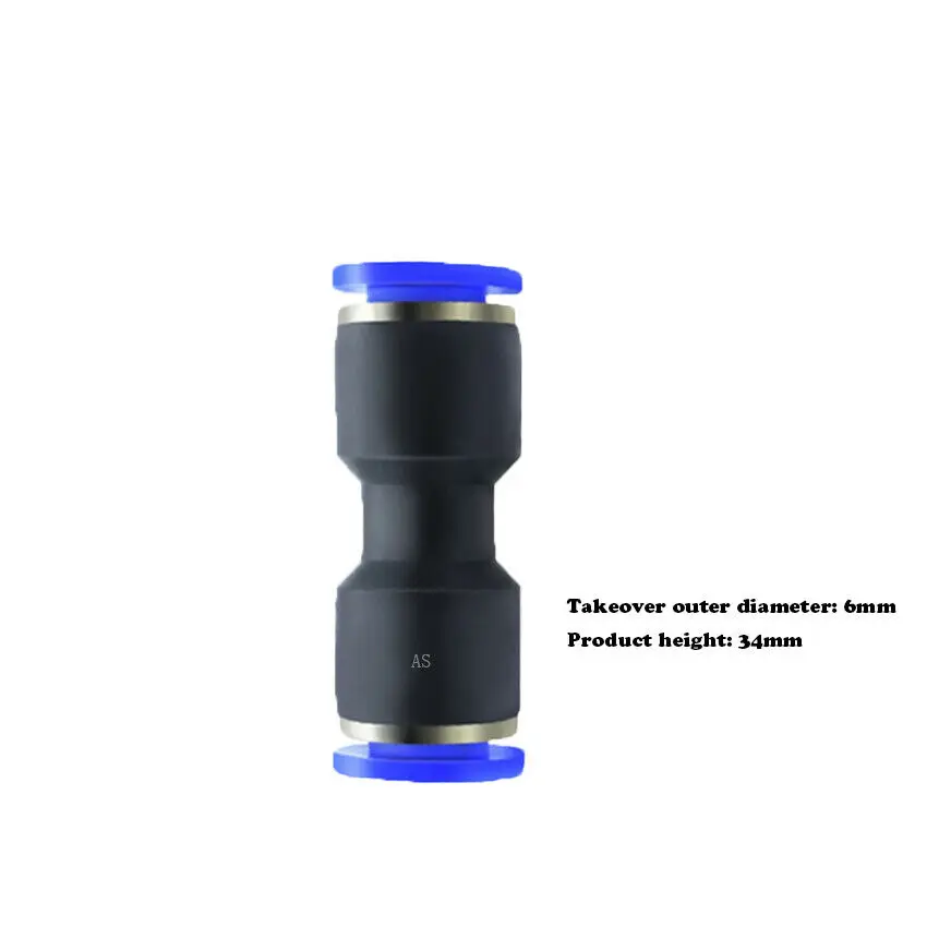 

10Pcs Pu Pneumatic Fittings Plastic Connector 6mm Air Water Hose Tube Push in Straight Way Quick Connectors