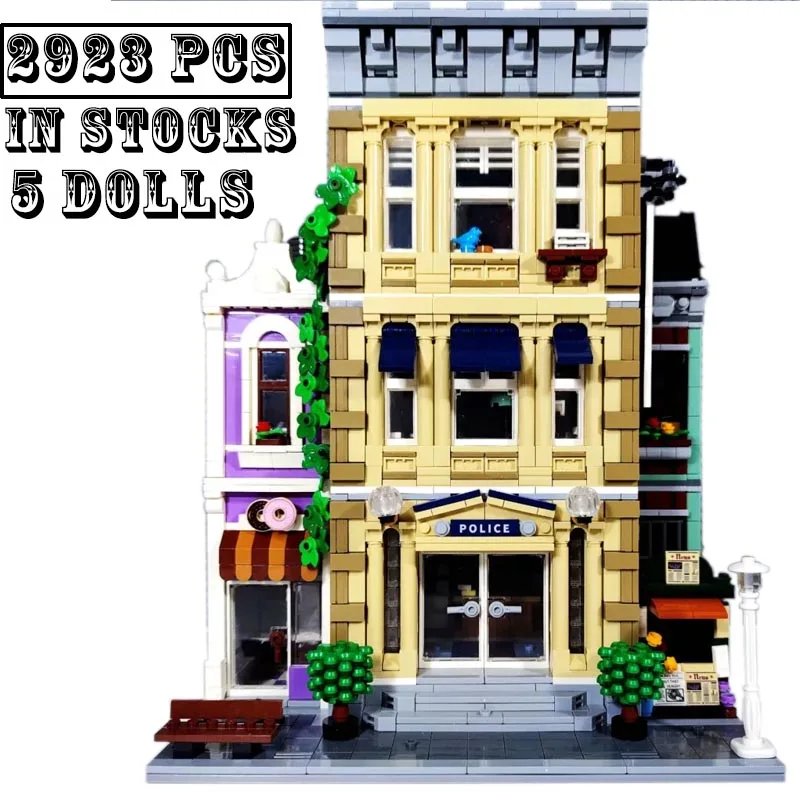 

In Stock New Police Station City StreetView Modular Building Blocks Bricks Toy Birthday Christmas Toy Kid Gift Compatible 10278