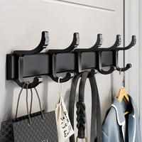 black coat rack alumimum wall hooks decorative self adhesive keys holder towel hanger clothes rack kitchen bathroom accessories