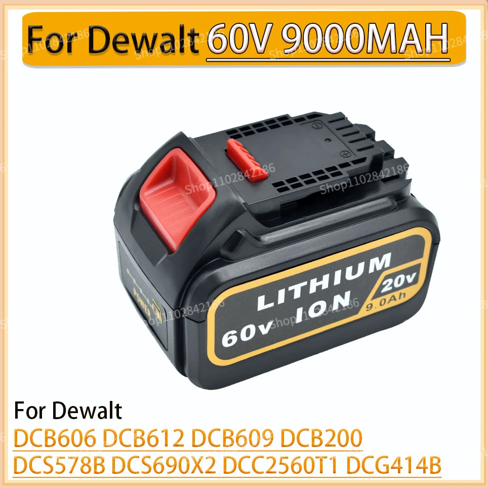 

Dewalt 60V 9.0AH 12AH MAX Replacement Battery for Dewalt 20V DCB606 DCB609 DCB205 DCB204 DCB206 Power Tools Lithium Ion Battery