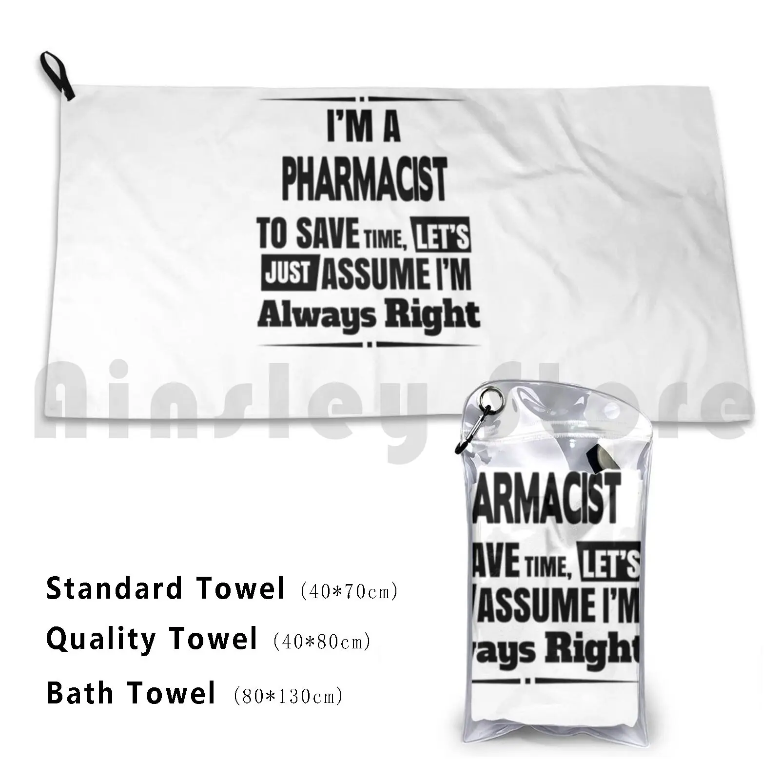

Funny Pharmacist Gift For Men Women Beach Towel Quick Dry Quality Towel Pharmacist Pharmacist Birthday Gift Pharmacist