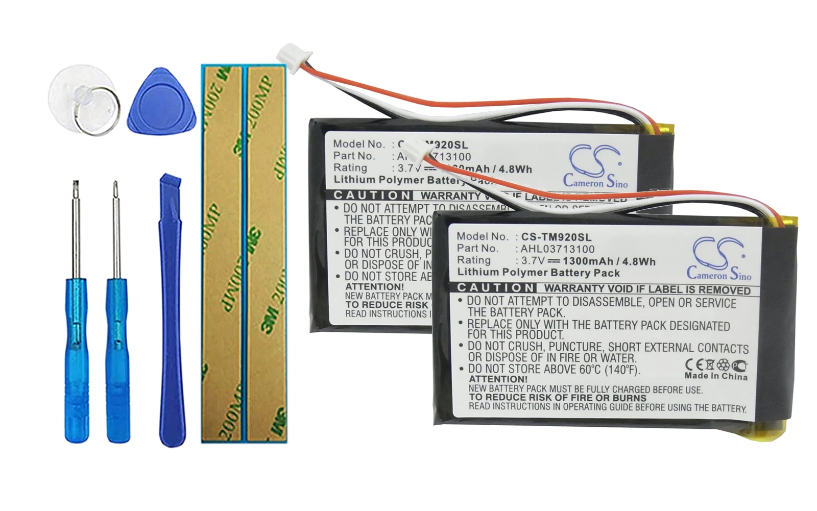 

Аккумулятор 1300mA для TomTom 340S LIVE XL, Go 920, Go 920T, Go XL330, One XL 340 AHL03713100, 2 упаковки