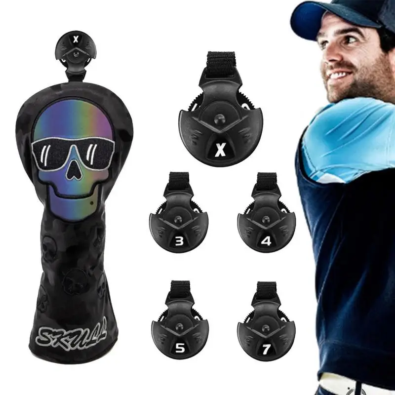 

Golf Club Covers Skull Putter Cover With Rotatable Number Labels Golf Headcovers Putter Cover Mallet Head Covers For Golf Clubs