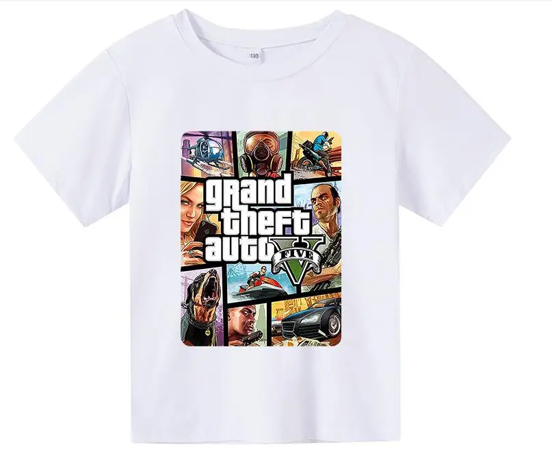 Футболка для мальчиков и девочек с принтом Grand Theft Auto |