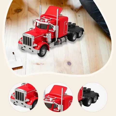 1:32 модель тяжелого грузовика из сплава, резиновые шины, обучающая литая под давлением модель грузовика, модель транспортного автомобиля для подарка на день рождения для мальчиков и детей
