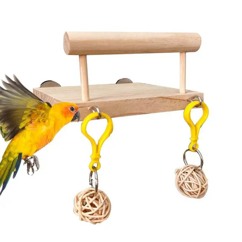 

Подставка для птиц, деревянная игрушка-качели, прочные деревянные окуньки для птиц, клетка для птиц