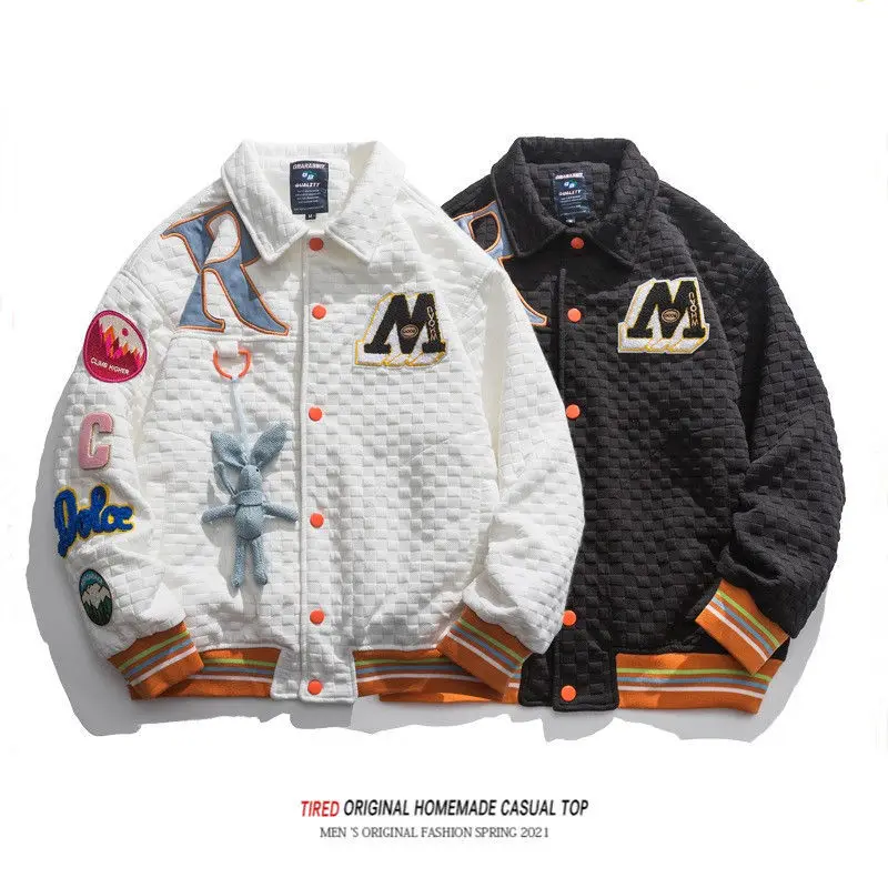 

Jacket Men's 2022 Loose and Handsome Baseball Uniform Spring and Autumn Student Trend Lapel All-match Jacket Jackets for Men