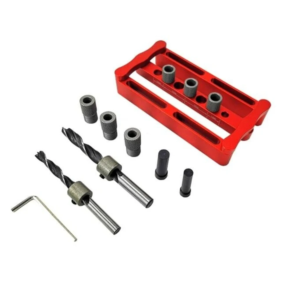 

Aluminum Alloy Dowel Punch Locator Dowel Jig Pocket Hole Jig Drilling Wood Punch Locator Woodworking For Woodworking