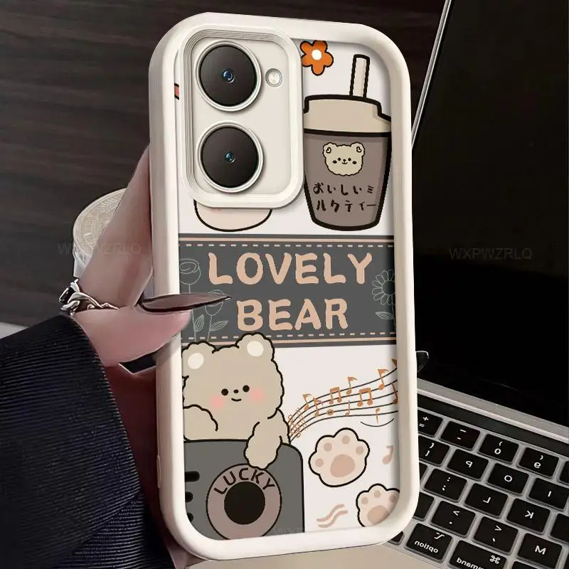 Чехол для телефона с рисунком медведя vivo Y18 Y36T Y03T Y18E Y03 Y28S модный все включено