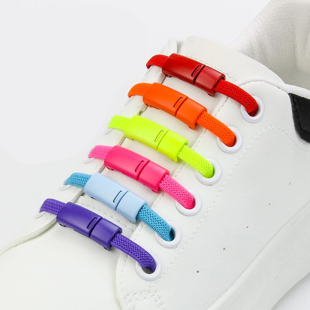 Elastic Laces Sneaker No Tie Shoe Laces Colorful Magnetic Lock Shoelaces Without Ties Kids Adult Flat Quick Shoelace For Shoes
