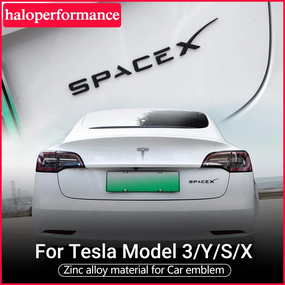 

2021 New Car Space X Sticker Tail Letter Label For Tesla Model 3 Y S X Accessories Model Three Letter Stickers Model3 Accessory