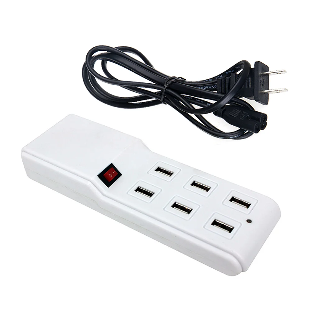 

100-240V Charger Adapter 6 Port USB AC Power Adapter Wall Home Travel Charger US Plug 5V 10A USB Power Adapter Charger