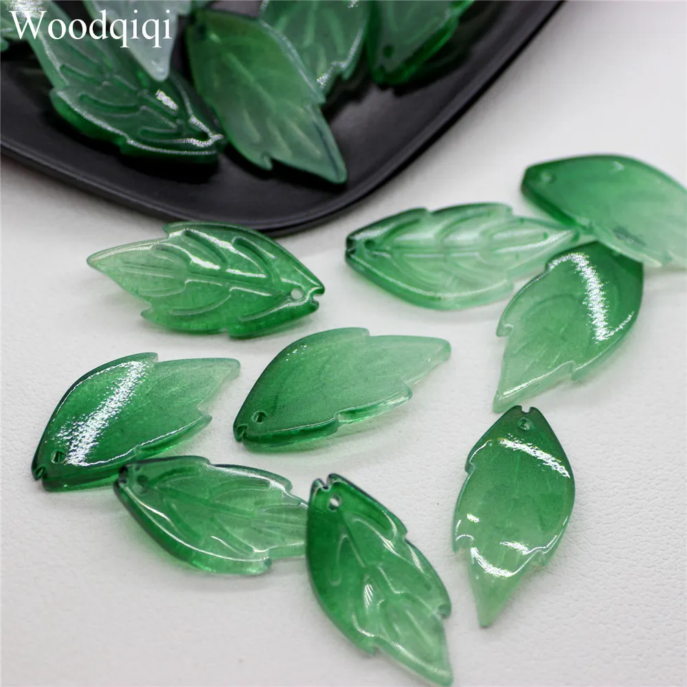 Lampwork Peony Leaf Petal 20pcs 12x26mm Gloss Glaze Glass With Hole Loose Beads Wholesale For Jewelry Making DIY Crafts Finding