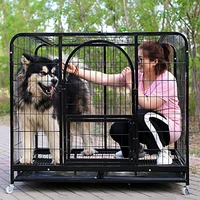 Large Medium Dogs Cage House Collapsible Easy Install Pets Kennel Safe Bulldog Mastiff Boxer Sleeping Resting Metal Cages