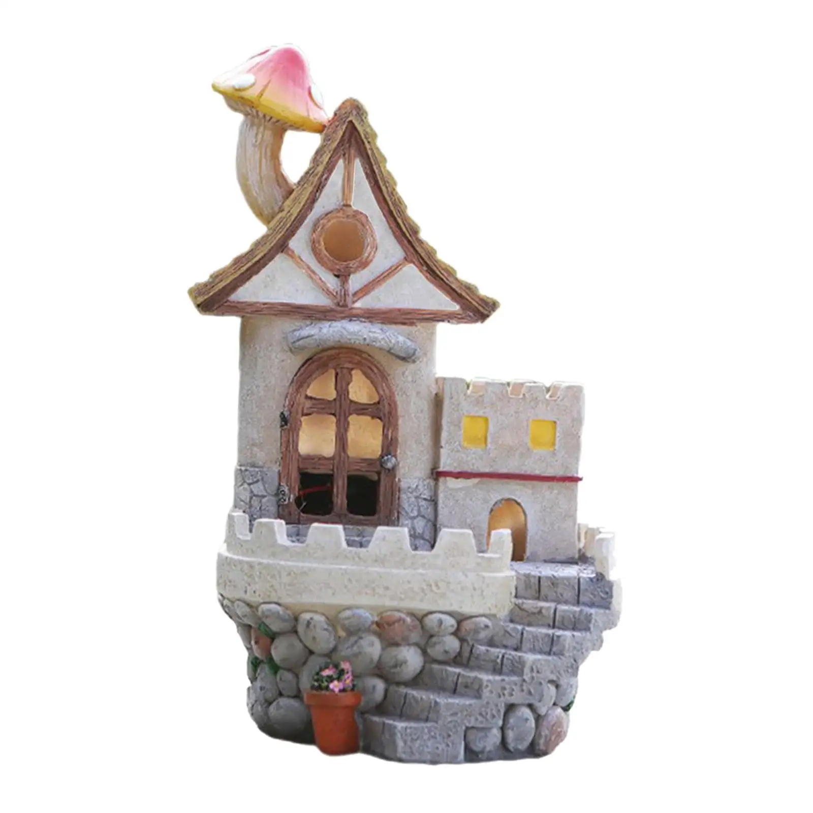 

Outside Tree House Garden Decor Eco Friendly Resin Solar Powered Lights Art Sculpture for Yard Porch Parties Wedding Anniversary